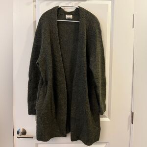 Acne studios dark moss green raya mohair cardigan